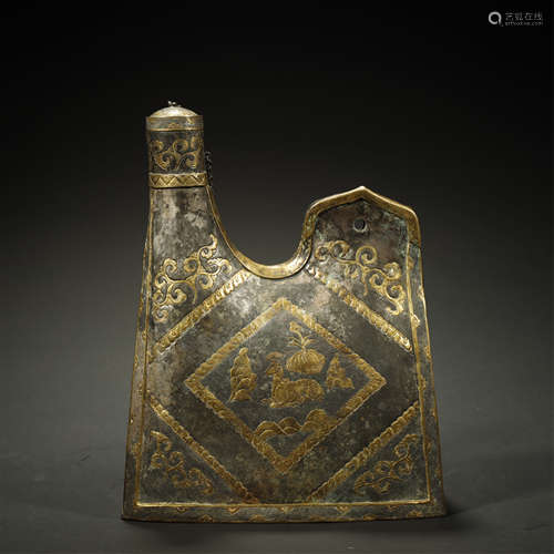 ANCIENT CHINESE PARCEL-GILT SILVER EWER