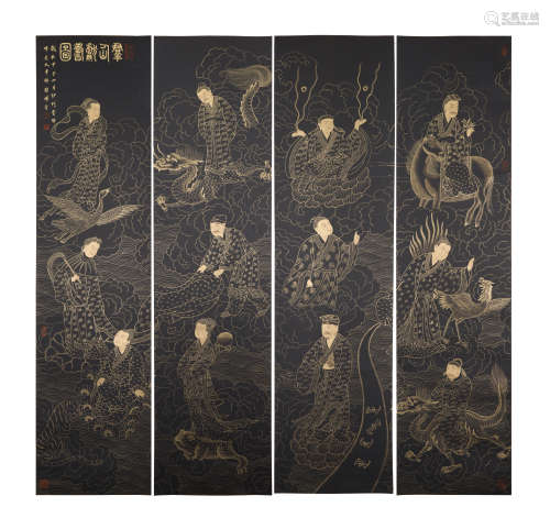 HONG YI,A SET OF CHINESE PAINTING AND CALLIGRAPHY
