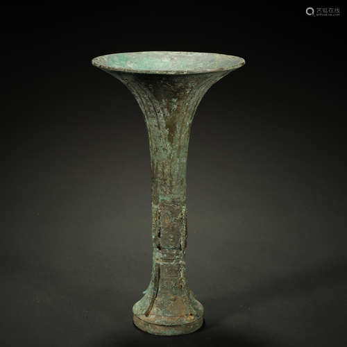 ANCIENT CHINESE,BRONZE RITUAL WINE VESSEL