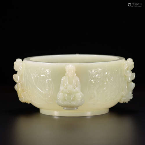 A CHINESE HETIAN JADE CARVED 