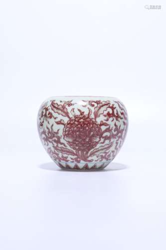 chinese underglaze red porcelain pot