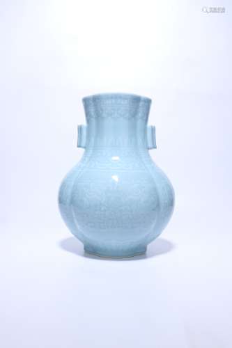 chinese celadon glazed porcelain handled vase