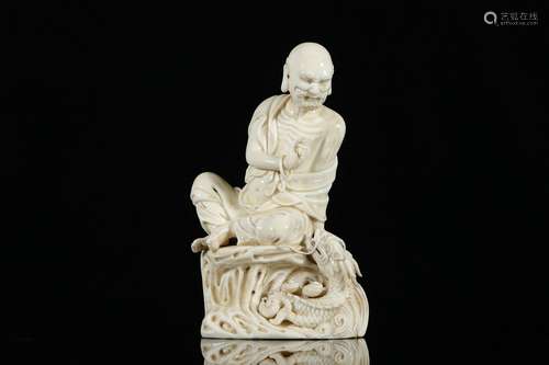 chinese dehua white porcelain arhat statue