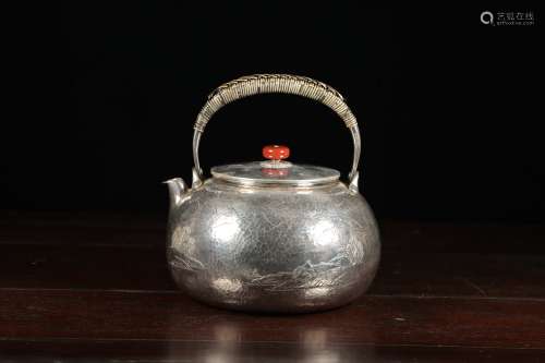 chinese silver teapot