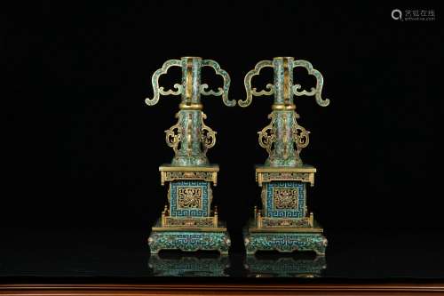 chinese bronze enameled hat shelf