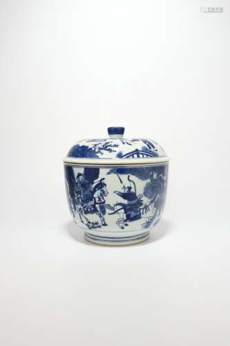 chinese blue and white porcelain pot with lid