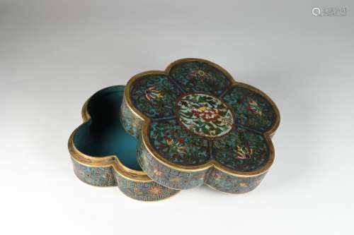 chinese bronze enameled box