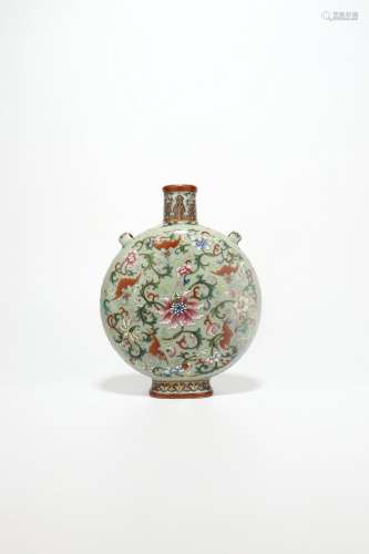 chinese famille rose porcelain flat pot
