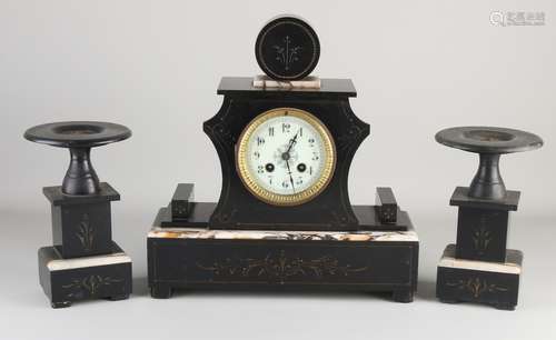 3-piece clock set, 1890