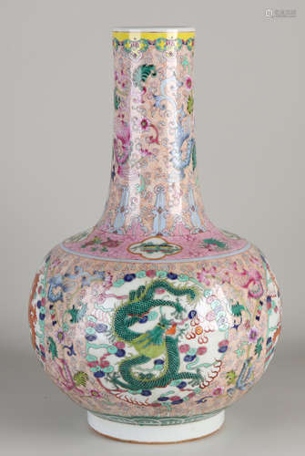 Large Chinese Family Rose vase, H 41 cm.