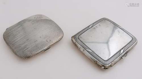 2 Silver cigarette cases