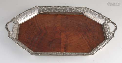 Tray with silver rim