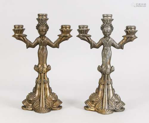 Two Art Deco candlesticks