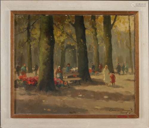 C. de Bruyn Jr. Park view with figures