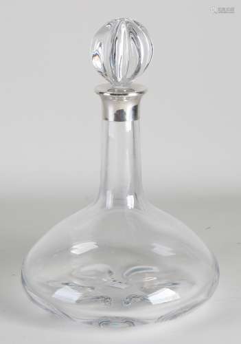 Ship's carafe with silver