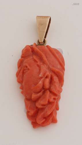 Red coral pendant