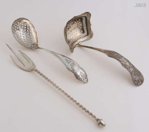 3 cutlery parts silver