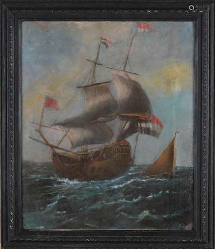 Not signed, 17th Century two-master at sea