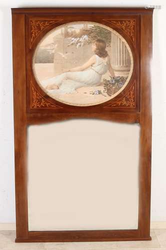 Large English mahogany mirror