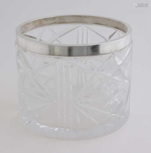 Crystal bowl with silver rim