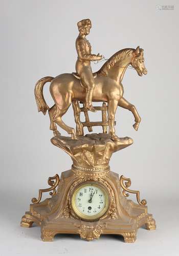 Gold-plated mantel clock, 1800