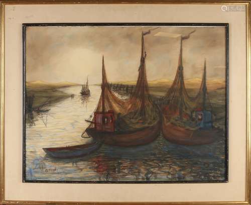 W. Paerels, Fishing boats in bay