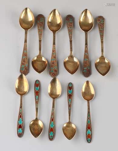 Russian silver spoons, 11x