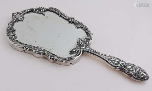 Hand mirror with silver