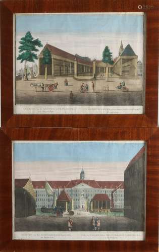 2x Hand-colored engravings