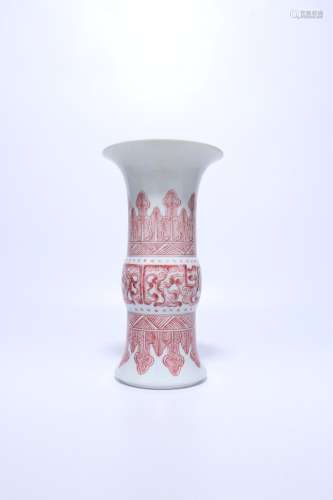 chinese underglaze red porcelain gu vase