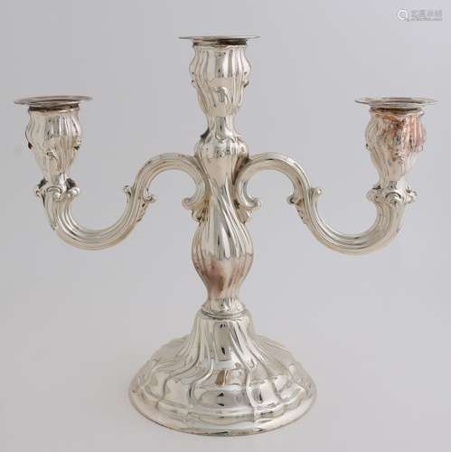 3-armed silver candlestick