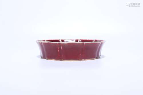 chinese underglaze red porcelain mallow-form washer