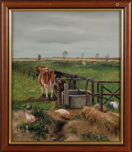 Jan Ouwersloot, Landscape with a well and cattle