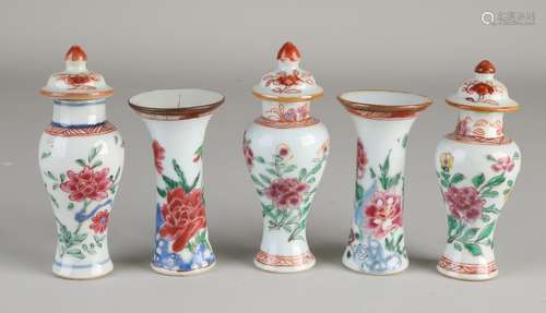 5-piece Chinese Family Rose garniture