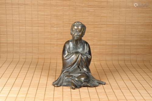 chinese bronze scholar statue