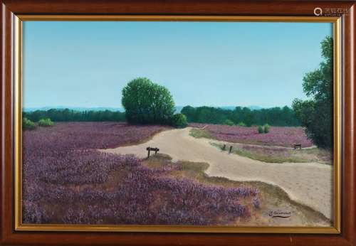 Jan Ouwersloot, Summer heathland with walking path