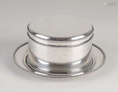 Silver biscuit tin & tray