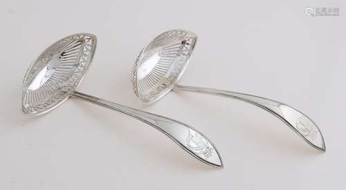 2 Silver sugar sprinklers, 1816