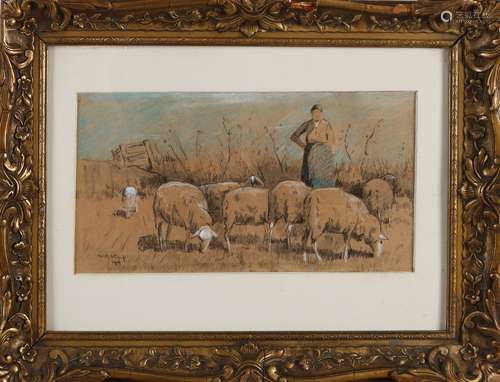 WA Knip, Shepherdess with sheep