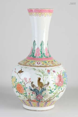 Chinese Family Rose vase H 40.5 cm.