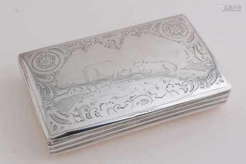 Silver tobacco box, 1870