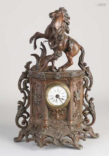 Antique French table clock, 1900.