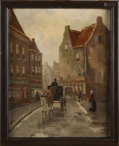 J. Schipper, City view with carriage