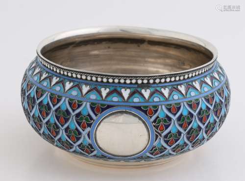 Silver bowl with enamel, Russian