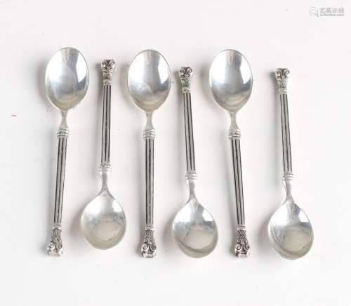 Six silver bubble spoons