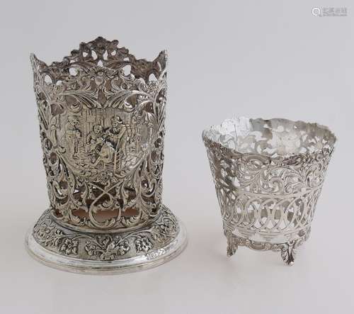 Two silver holders