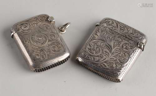 2 silver matchboxes