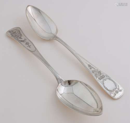 Two silver occasional spoons