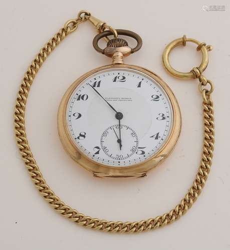 Gold pocket watch & chain