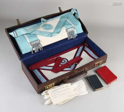 Suitcase with Freemason attributes